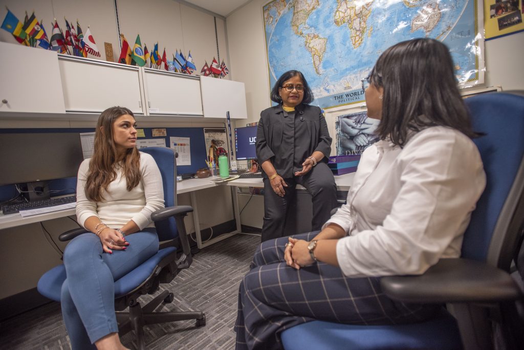 Students in global affairs office